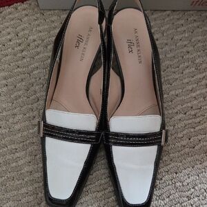Anne Klein Black and White Loafers